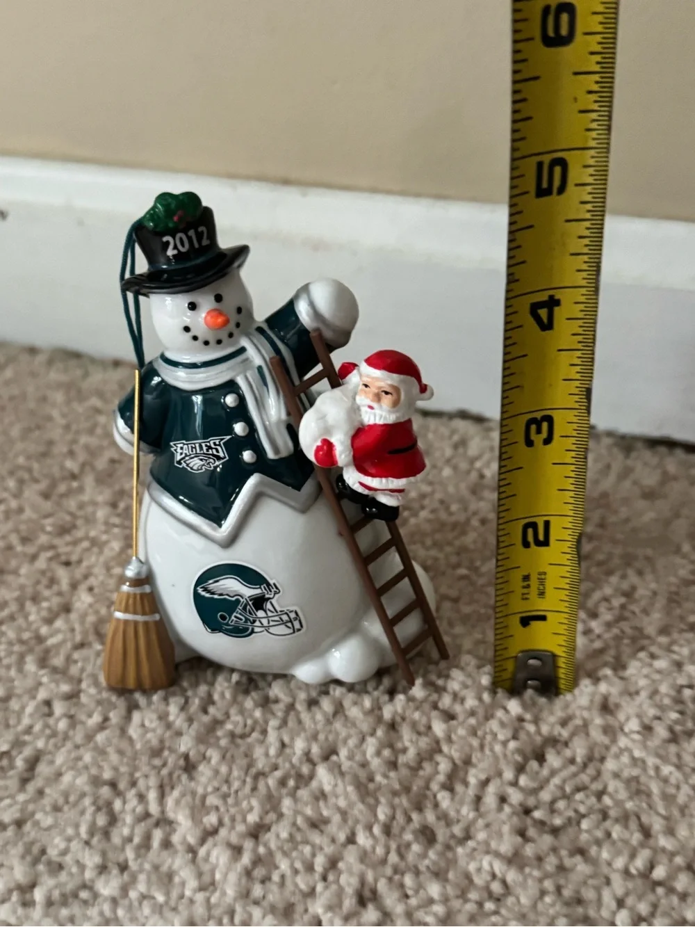 Philadelphia Eagles Danbury Mint Game Day Snowman 2012 Ornament w Box